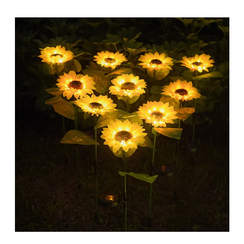 Outdoor solar sunflower lights patio garden lawn party decorative ground-plug lights