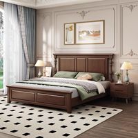 Lit en bois massif de style américain pour chambre à coucher, noir, blanc, noyer, multifonctionnel 1,8*2m, ensemble de chambre à coucher avec rangement à pression d'air