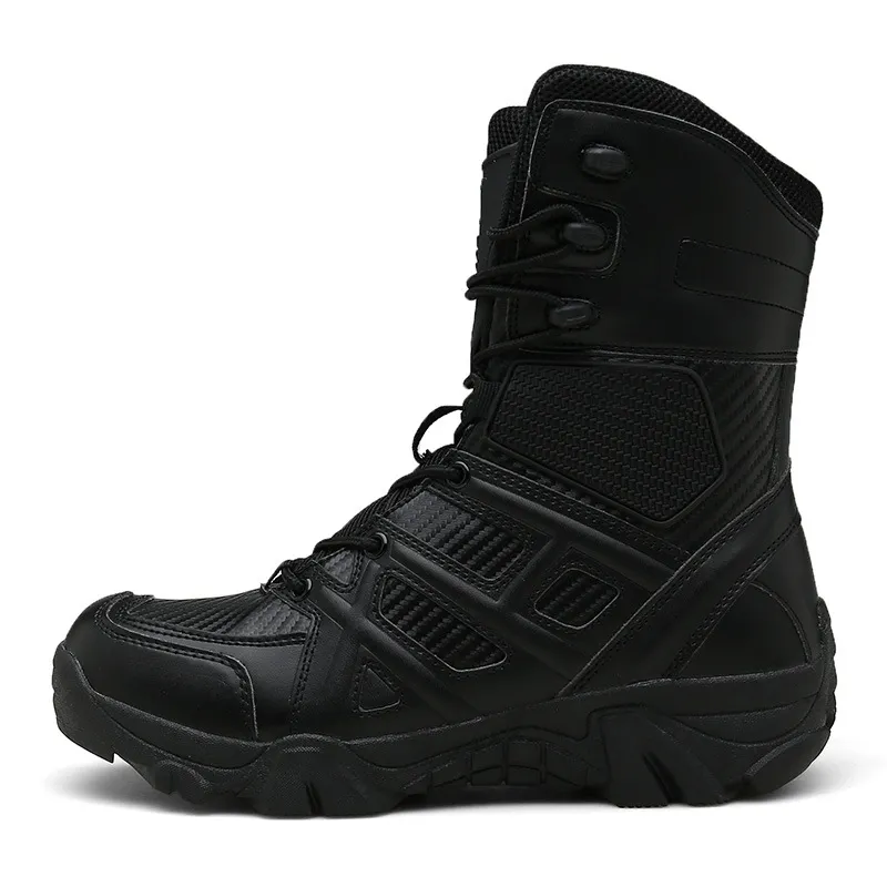 รองเท้าบูททหารทนทานระบายอากาศได้สีดำ,รองเท้าสำหรับผู้ชายรองเท้าบูตลุยทะเลทรายทราย