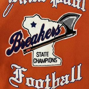 Chaquetas de alta calidad para hombre, chaqueta para hombre, estilo universitario, lana, Varsity, Mangas de cuero de retazos personalizadas, chaqueta de Saint Paul Letterman - Product Image 1