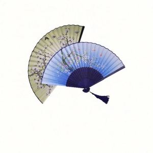 Éventail pliable en soie et bambou, ajouré avec franges, pour la maison, la danse, les fêtes et la décoration de mariage - Product Image 6