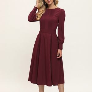 Printemps et été mode femmes décontracté lâche élégant robe à manches longues nouvelles femmes lanterne manches carrière robes - Product Image 3
