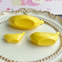 Miniatura de plátano de resina con efecto de goteo de aceite, accesorios DIY para fundas de teléfono, pinzas para el pelo, imanes de nevera y manualidades
