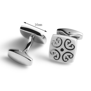 Mancuernillas Ecológicas con Logotipo de Esmalte Duro con Patrón de Simetría Cuadrada - Product Image 4