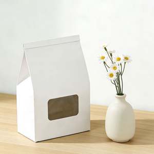 Bolsas de Papel Kraft Blancas Personalizadas con Ventana Transparente y Cierre Autoadhesivo para Aperitivos, Pan, Postres y Artículos Similares - Product Image 4