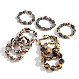 Bracelets géométriques irréguliers à perles, bijoux cool pour hommes, <span class=keywords><strong>bracelet</strong></span> élastique en acrylique à motif serpent en pierre <span class=keywords><strong>plastique</strong></span> pour femmes - Product Image 4