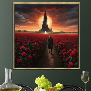 Stephen King Dark Tower Art Deco Panel <b>Canvas</b> Print Elegant Literary Decor Clear <b>Framed</b> Hanging Wall Art - Product Image 3