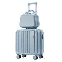 Valise cabine moderne à roulettes en ABS rigide de 18 pouces, motif dessin animé petit ours, verrouillable, pour voyage