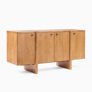 Large Wooden Dining Room Credenza Featuring Intricate Hand Carved Artwork And Spacious Drawers For Functional And Decorative - Product Image 1