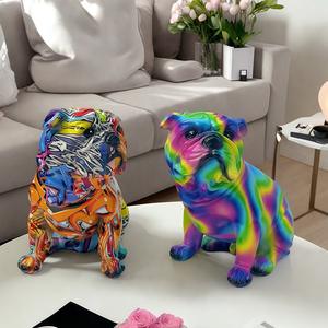 Figura Decorativa de Bulldog con Cabeza Inclinada, Esculpida en Resina Epoxi, de Alta Gama, para Decoración del Hogar, Sala de Estar y Escritorio - Product Image 2