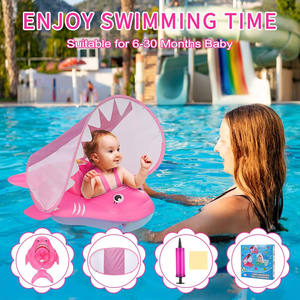 Nuovo Anello Gonfiabile per Neonati con Parasole, Anello da Nuoto Anti-Ribaltamento in PVC Ecologico - Product Image 4