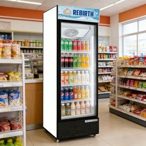 Slim Single Glass Door Commercial Beverage Display Refrigerator with Air Cooling Stainless Steel Digital Temperature Control - Product Image 3
