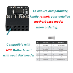 BL-TPM-M-SPI di sicurezza crittografata TPM2.0 12pin 12-1pin MSI SPI TPM <span class=keywords><strong>2</strong></span>.0 modulo piattaforma di fiducia modulo Tpm <span class=keywords><strong>2</strong></span>.0 per scheda madre MSI - Product Image 4