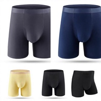 Caleçons Boxers Respirants en Coton et Spandex pour Hommes avec Logo Imprimé, Taille Tricotée Mi-Haute, Sous-vêtements à Taille Élastique Séchage Rapide