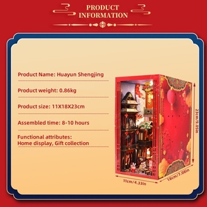 Hamaileon Exclusif CN01 Nouvel An Chinois DIY Puzzle en Bois 3D pour Maison de Poupées, Porte-Livres, Insertion dans un Livre, Cadeau - Product Image 4