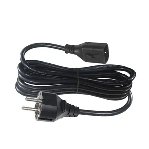 High Quality Grounding European Schuko 3 Pin Kettle Ac Vde Supply C14 Iec Power Cables