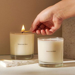 AIKUN Luxury Trendy Personalized Custom Wedding Aroma Sensation Happy Birthday Spa Transparent Glass <b>Cup</b> Scented Candle - Product Image 1