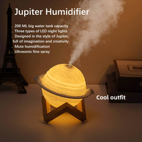 Lampe lunaire USB portable, humidificateur d'air à brume fraîche Jupiter avec veilleuse pour les fournitures de fête d'Halloween