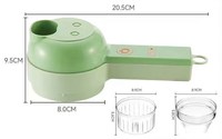4 In 1 Draagbare Usb Elektrische Plantaardige Gadgets Pp Plastic Ui Chopper Snijmachine Knoflook Crusher Grinder Voor Keuken Gebruik