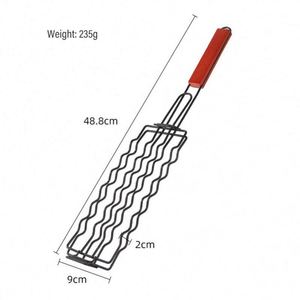 Portable Metal Wire <b>Mesh</b> BBQ Grilling Basket Heat-Resistant Sausage <b>Grill</b> Accessories <b>for</b> Outdoor Barbecues Parties Manufactured - Product Image 6