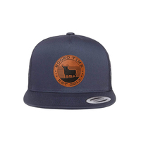 Casquettes de camionneur personnalisées en gros, Casquette Snapback Premium 6006 avec patchs en cuir, Casquette de camionneur à 5 panneaux, Casquette de camionneur en maille style Western Vintage