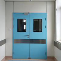 Puertas Dobles de Acero Inoxidable con Ventanas de Observación para Uso en Hospitales, Fábricas y Laboratorios
