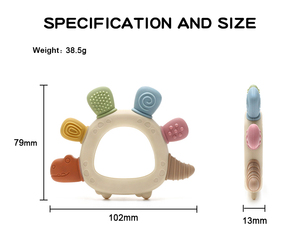 Bán buôn Silicone bé mọc răng vòng phim hoạt hình khủng long phong cách bé Teether sản phẩm đồ chơi cấp thực phẩm Silicone bé nhai Đồ chơi thiết lập - Product Image 3