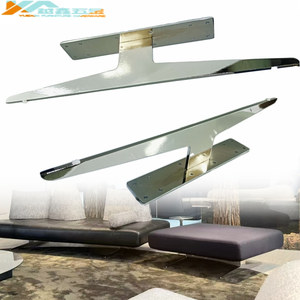 Base de Soporte para Muebles de Metal, Patas Grandes en Forma de I, Color Acero Inoxidable - Product Image 1