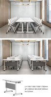 Bureau de formation moderne à plateau rabattable de 6 pieds, table de réunion pliable avec roulettes
