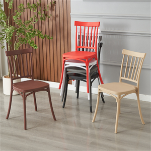 Chaises Windsor modernes ergonomiques empilables en plastique noir tressé pour café, banquet, salle à manger, mariage, hôtel, école, centre commercial - Product Image 5
