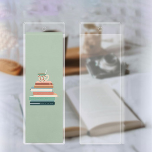 Protège-marque-page transparent en PVC 14,5x4,2 cm, personnalisable, pour étudiants, enseignants, marque-pages de lecture - Product Image 1