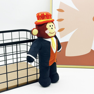 Logotipo personalizado robar un cerebro Jandel juguete de peluche de dibujos animados mono negro con un sombrero rojo muñecos de animales de peluche suave almohada regalo - Product Image 3