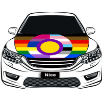 Housse de capot de voiture personnalisée arc-en-ciel pour voitures lesbiennes (alternatives) et gays, accessoire durable en polyester pliable pour exposition automobile en extérieur et protection solaire