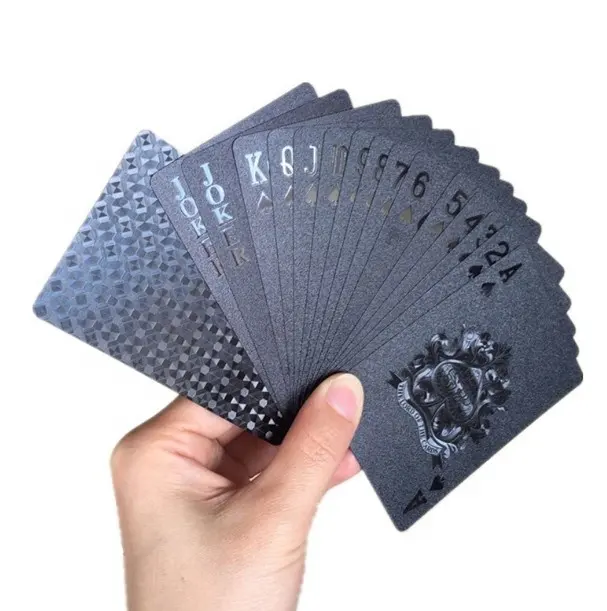 Fan Shu Pesta Bermain Meja Permainan Koleksi Baralho PVC 100% Kartu Chip Set Poker Kartu Hitam