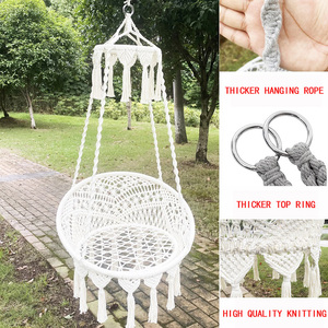 Columpio bohemio moderno con cojín para jardín, <span class=keywords><strong>patio</strong></span>, cuerda colgante, hamaca para acampar al aire libre, para <span class=keywords><strong>patio</strong></span>, dormitorio, parque, escuela - Product Image 4