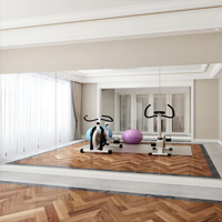 Miroir de gymnastique surdimensionné de mur de verre de corps pleine longueur sans cadre noir argenté grande taille pour l'équipement d'exercice de mur