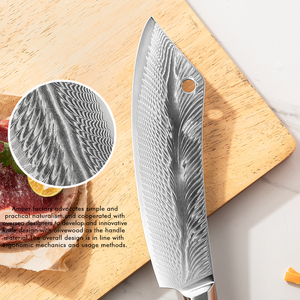 Couteau <span class=keywords><strong>ambre</strong></span> 73 couches en acier damas AUS10 pro couteau de cuisine en acier damas véritable hache Couteau de chef avec manche en bois d'olivier - Product Image 3