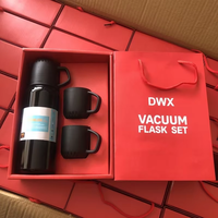 Ensemble de tasses à trois couvercles de type nouveau 2024 pour l'exportation, en acier inoxydable 304, tasse droite avec boîte cadeau, thermos et flasques isothermes