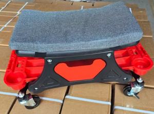 Chariot de réparation de garage roulant en plastique avec outil de ramper rembourré, chariot de mécanicien automobile avec deux plateaux à outils à vendre - Product Image 6