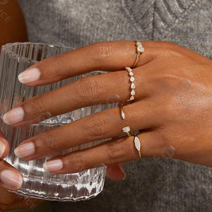 Joyería de moda moissanite eternidad anillo pera diamante anillos de compromiso - Product Image 5