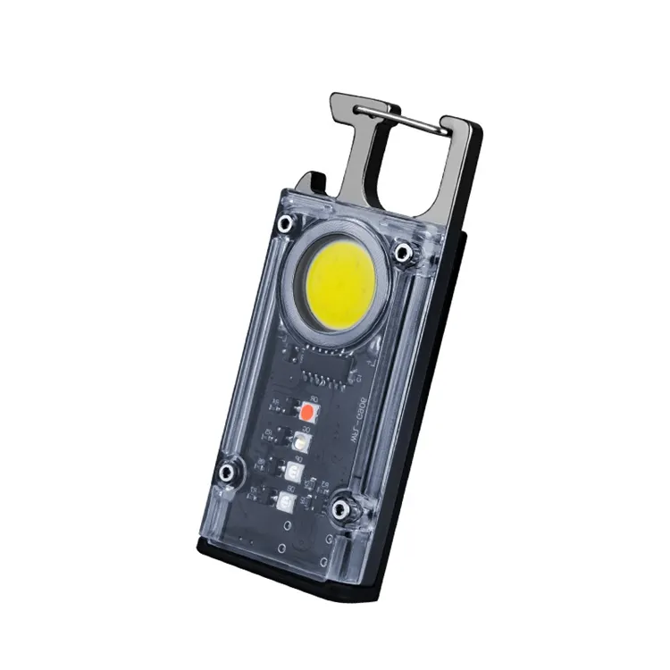 YH3303 LED Powerful Keychain Flashlight,Super Bright Solar Charging Mini Pocket Keychain Flash Light with Strong Magnet