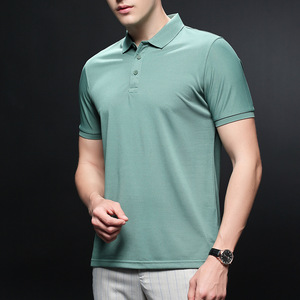 <span class=keywords><strong>Polo</strong></span> de golf pour hommes en tissu tricoté de haute qualité à manches courtes, personnalisable avec logo brodé, vente en gros OEM - Product Image 3