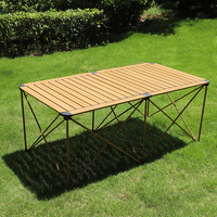 Outdoor-Camping-Klappgarnitur: Tisch und Stuhl im Eierrollen-Design aus Aluminiumlegierung, rechteckig für bequemes Sitzen – ideal für den Frühling