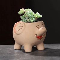 Logo personnalisé nordique créatif mignon animal pot de fleur en céramique figure animal pot de fleur plante succulente pot