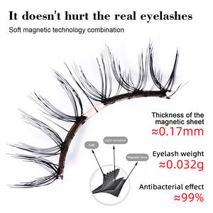 Cils magnétiques doux et naturels personnalisés avec applicateur, marque privée, fournisseur de cils magnétiques réutilisables, cils magnétiques - Product Image 3