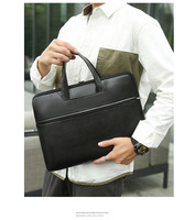 Sac pour ordinateur portable en PU noir simple, résistant à l'usure et aux chocs, pour hommes, usage quotidien professionnel, vente en gros d'usine