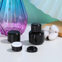 Pot cosmétique en plastique PP noir mat écologique 5g-50g avec couvercle à vis, logo personnalisé, emballage blanc brillant recyclé