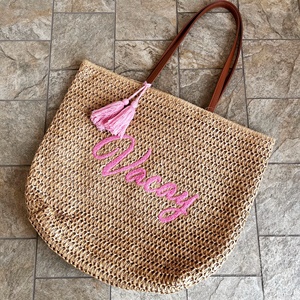 Sacs fourre-tout <span class=keywords><strong>en</strong></span> paille de papier à rayures colorées pour femmes, style tendance, avec poignées, personnalisables (taille et logo), toutes saisons – Offre spéciale Chine - Product Image 3