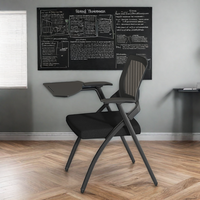 Chaise d'étude de bureau en maille Offre Spéciale avec table d'écriture pliante chaise de formation pliante chaise de réunion