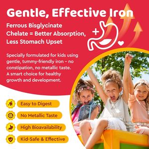 Gummie Multi vitamine per bambini multifunzionali per bambini vitamina C Gummies organici con ferro, zinco, biotina, acido pantotenico e folato - Product Image 5